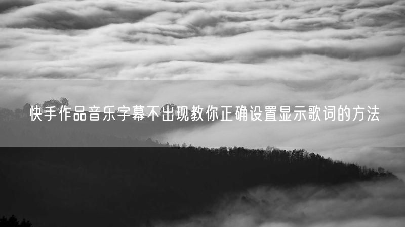 快手作品音乐字幕不出现教你正确设置显示歌词的方法