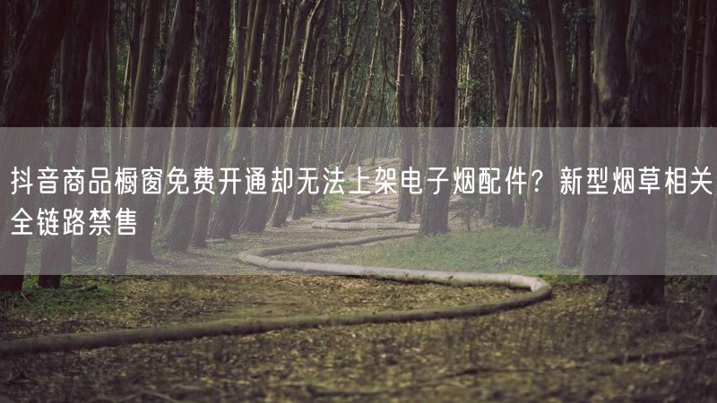 抖音商品橱窗免费开通却无法上架电子烟配件？新型烟草相关全链路禁售
