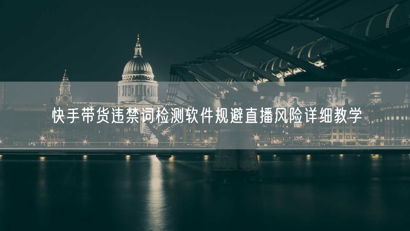 快手带货违禁词检测软件规避直播风险详细教学
