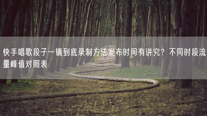 快手唱歌段子一镜到底录制方法发布时间有讲究？不同时段流量峰值对照表