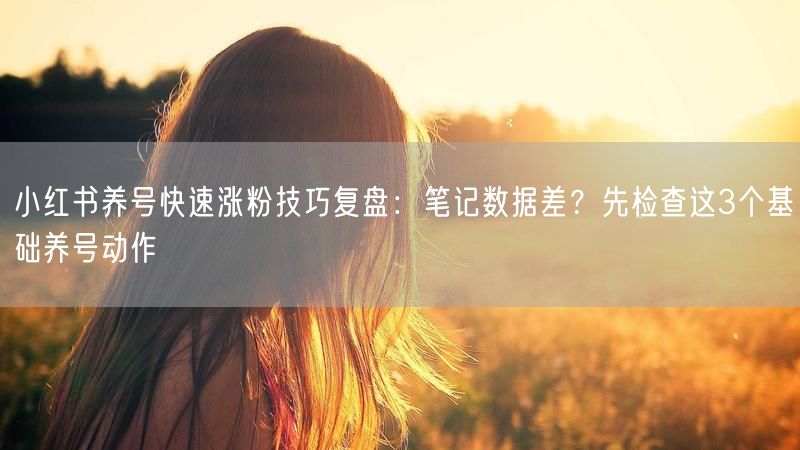 小红书养号快速涨粉技巧复盘：笔记数据差？先检查这3个基础养号动作