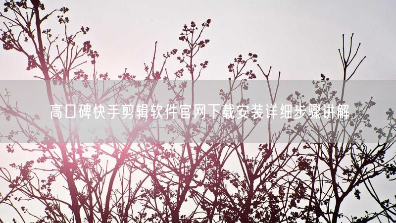 高口碑快手剪辑软件官网下载安装详细步骤讲解