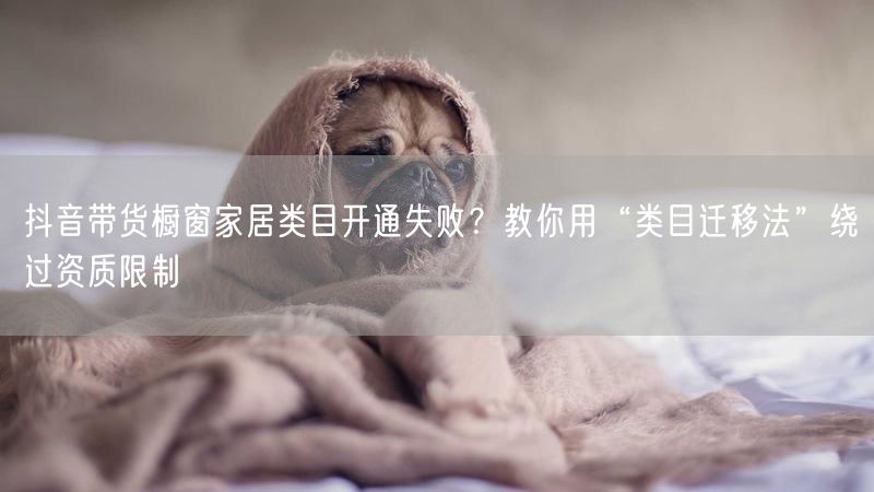 抖音带货橱窗家居类目开通失败？教你用“类目迁移法”绕过资质限制
