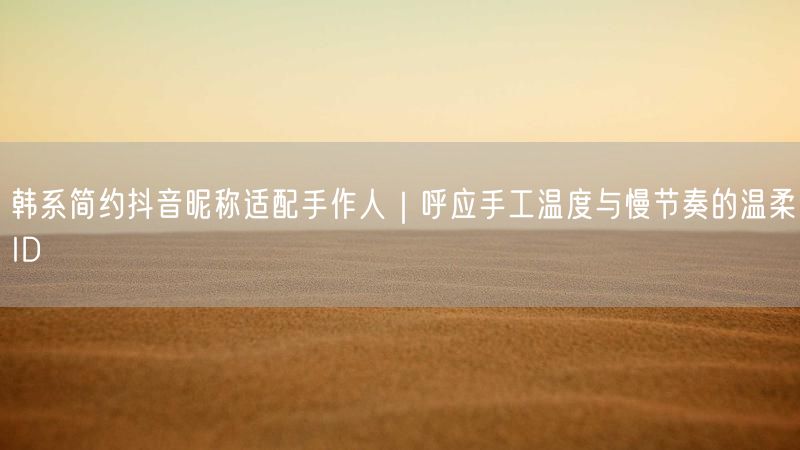 韩系简约抖音昵称适配手作人｜呼应手工温度与慢节奏的温柔ID