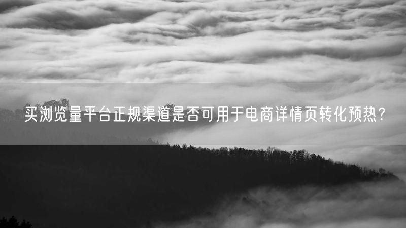 买浏览量平台正规渠道是否可用于电商详情页转化预热？